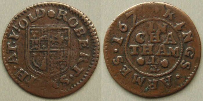 Chatham, Robert Smith At Ye Old Kings Armes 1671 Chatham, Robert Smith At Ye Old Kings Armes 1671